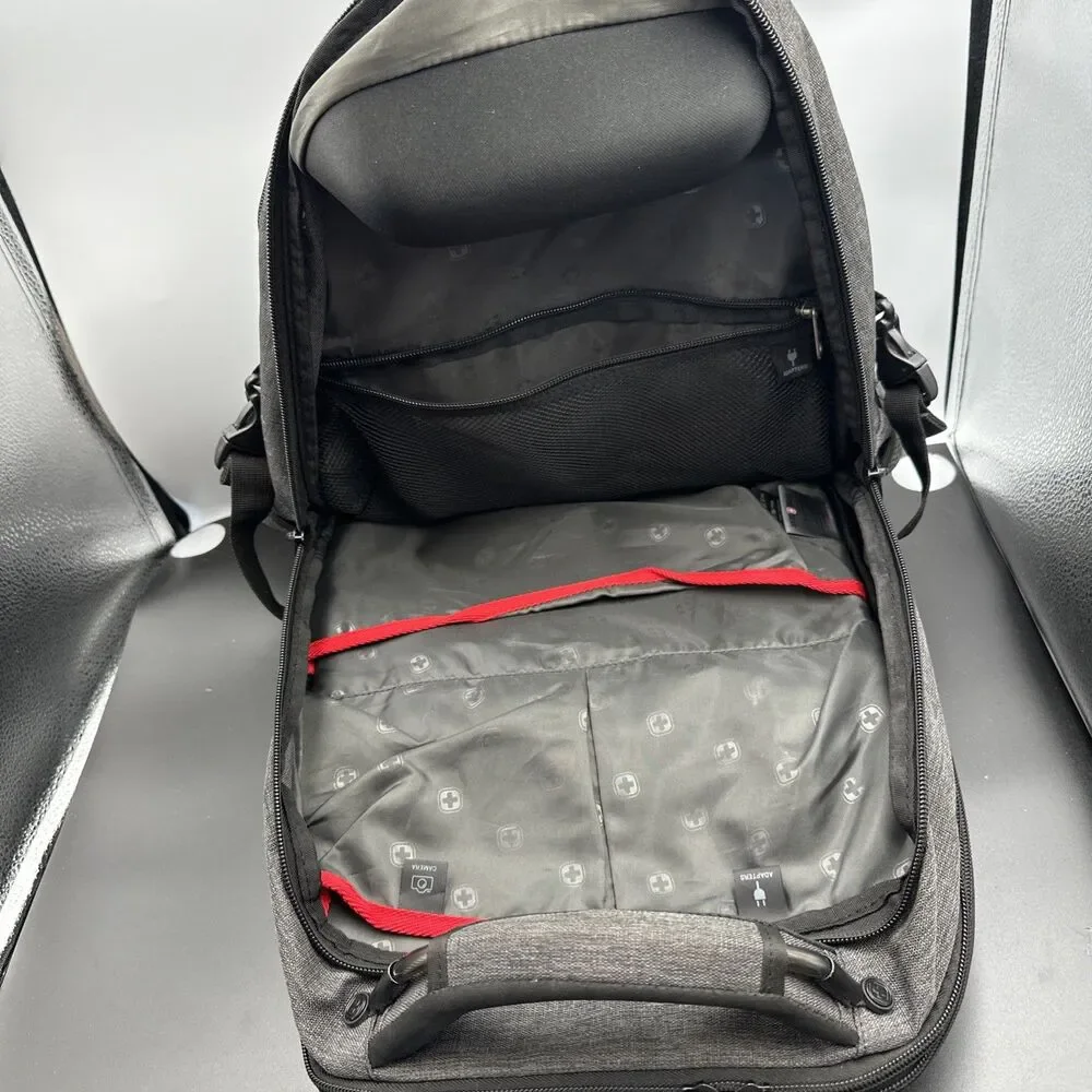 SwissGear ScanSmart Airflow Laptop Backpack Gray Travel School Carry On Bag